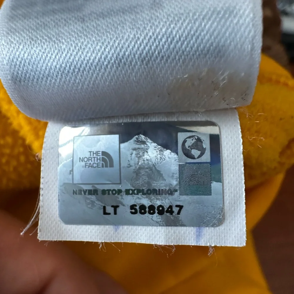 The North Face Fleece Jacket Mens Small Yellow Gray Full Zip Lightweight Outdoor